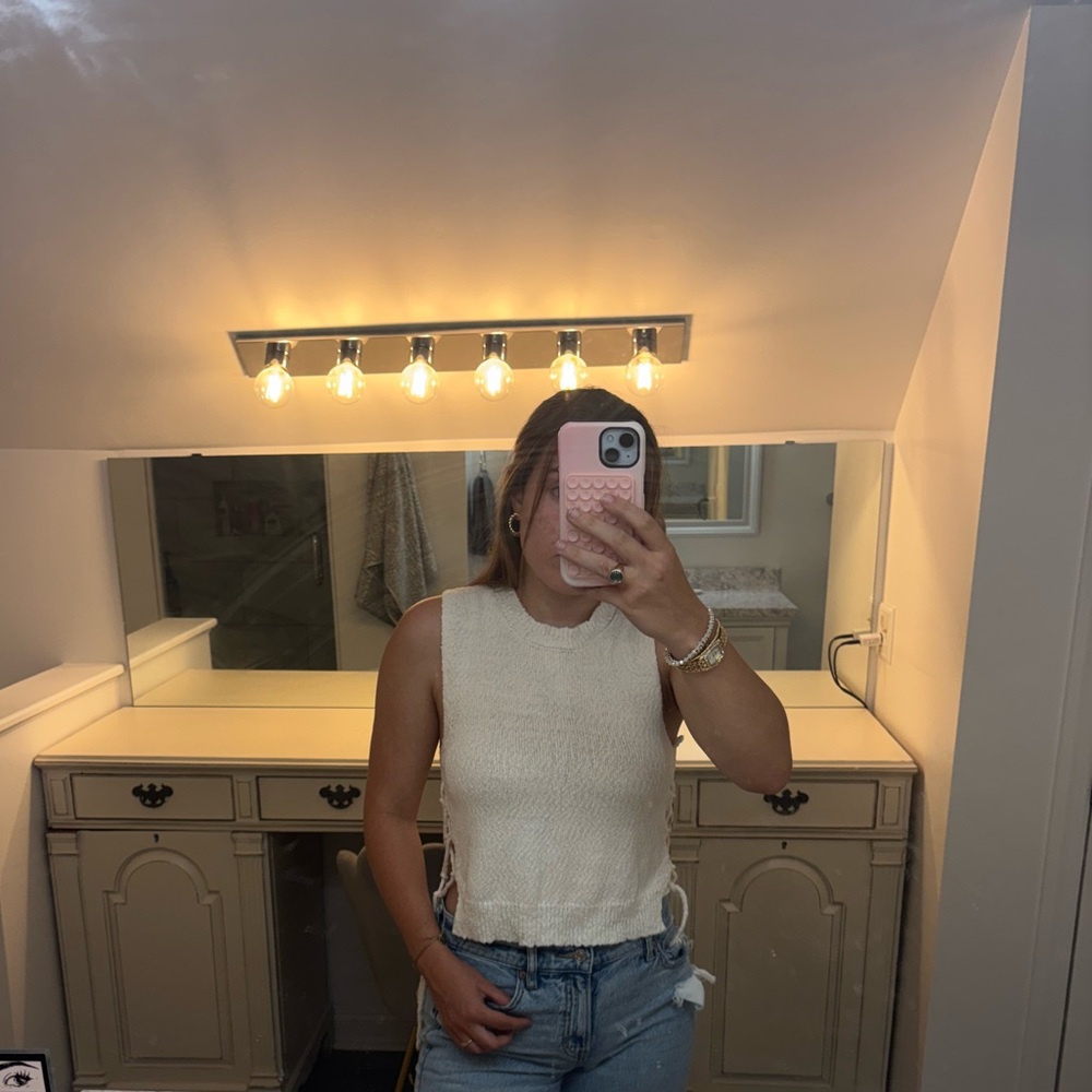 Sleeveless Cream Top
